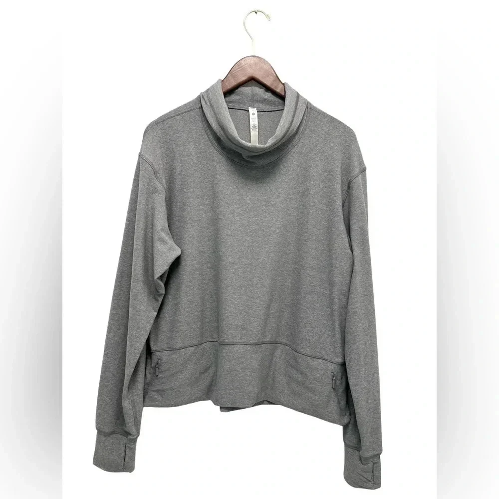 Lululemon Ready to Rulu Pullover Heathered Raceway Grey Sweatshirt Athleisure 8